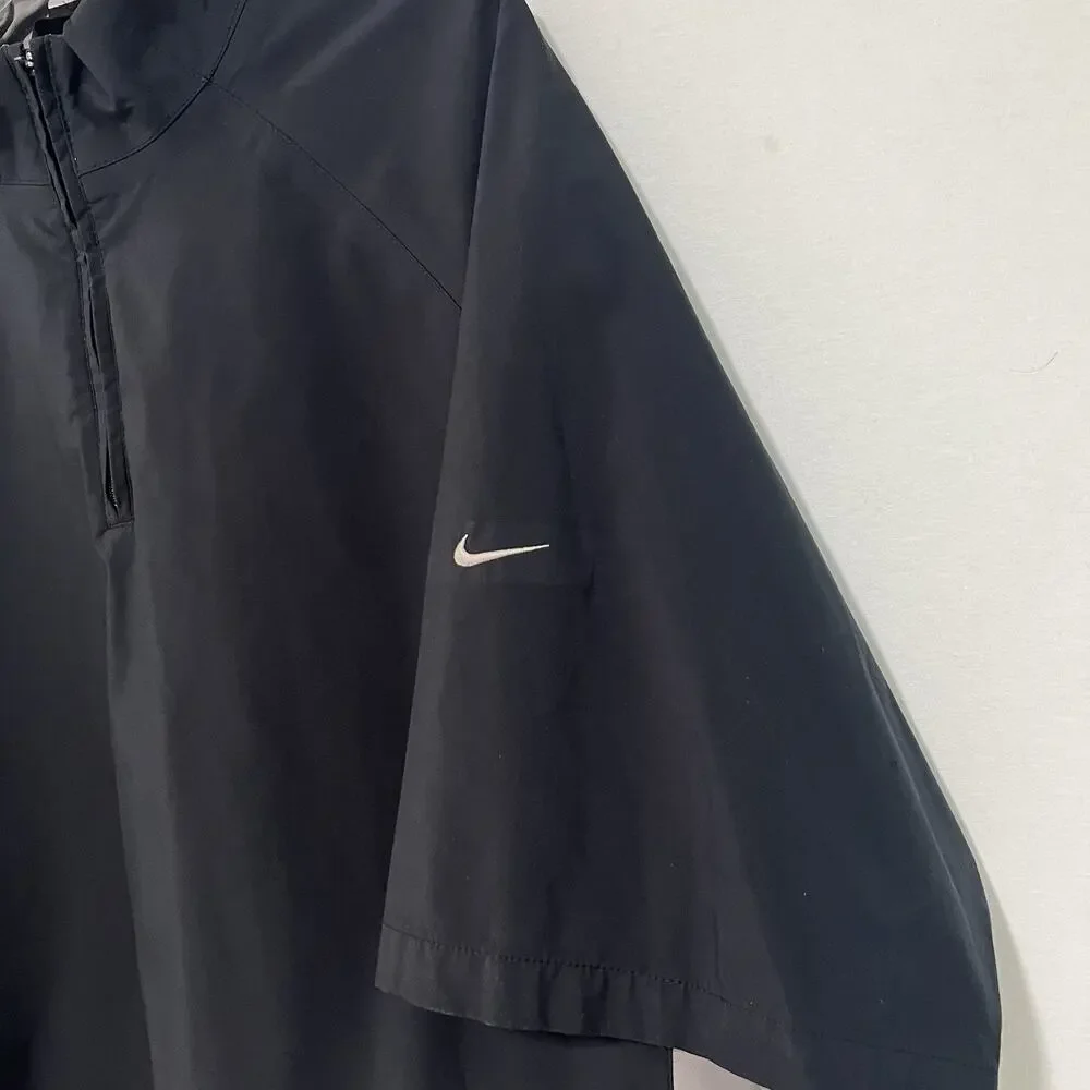 NIKE Golf Storm Fit Windbreaker Jacket XL Short Sleeve 1/2 Zip Pullover Black Gr